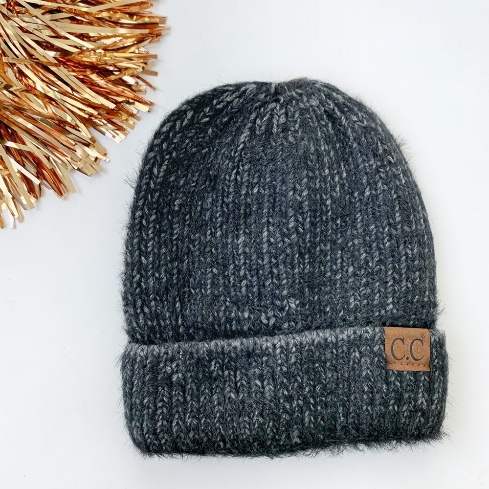 Fuzzy Soft Beanie - Black